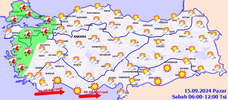 Meteoroloji açıkladı! 15 Eylül Pazar, ülke geneli hava durumu nasıl olacak, yağmur yağacak mı, sıcaklıklar ne kadar olacak 9