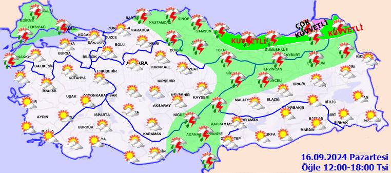 Meteoroloji o illeri uyardu, çok kuvvetli geliyor! 16 Eylül 2024 Pazartesi hava durumu ve sıcaklıkları 8