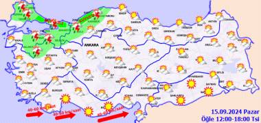 Meteoroloji açıkladı! 15 Eylül Pazar, ülke geneli hava durumu nasıl olacak, yağmur yağacak mı, sıcaklıklar ne kadar olacak 5