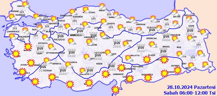 Meteorolojiden sis ve pusa uyarısı! 28 Ekim Pazartesi hava durumu 6