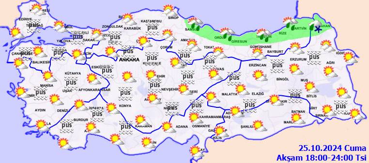 Planlarını yapanlar dikkat! Meteorolojiden uyarı! pus, sis, yağmur, kar... 25 Ekim 2024 Cuma hava durumu 8