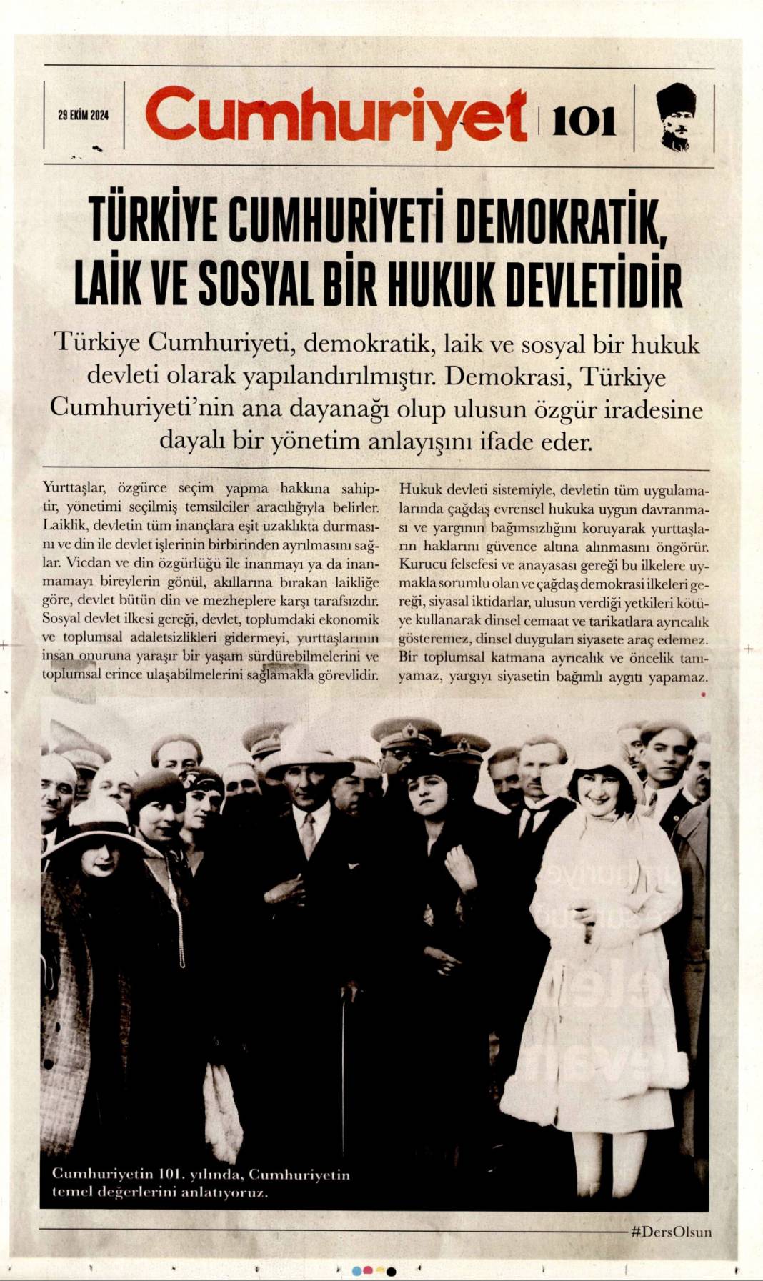 101 yıl önceki ruh bugünde dimdik ayakta! 29 Ekim Cumhuriyet Bayramı kutlu olsun: 29 Ekim 2024 gazete manşetleri 4