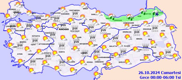 Planlarını yapanlar dikkat! Meteorolojiden uyarı! pus, sis, yağmur, kar... 25 Ekim 2024 Cuma hava durumu 9