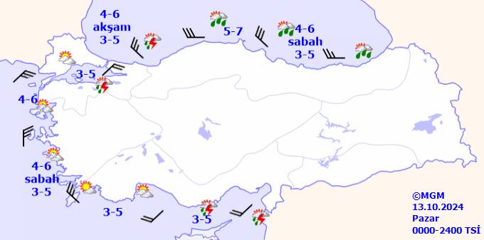 Valilik, AFAD duyurdu! Kuvvetli geliyor! İstanbul dahil 12 ile acil uyarı! (13 Ekim 2024 hava durumu) 10