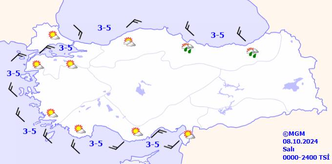 Meteoroloji o bölgeyi uyardı, Kuvvetli geliyor! 8 Ekim 2024 salı hava durumu ve sıcaklıkları 11