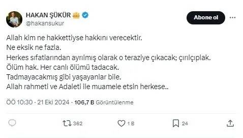 Firari FETÖ'cü Hakan Şükür'den kafaları karıştıran Fetullah Gülen ölüm paylaşımı! ''Allah kime ne hak ettiyse hakkını verecektir'' 3