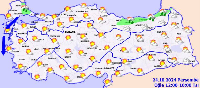 Meteoroloji açıkladı! Hava durumu nasıl olacak, yağmur yağacak mı? 24 Ekim 2024 perşembe hava durumu ve sıcaklıkları 9