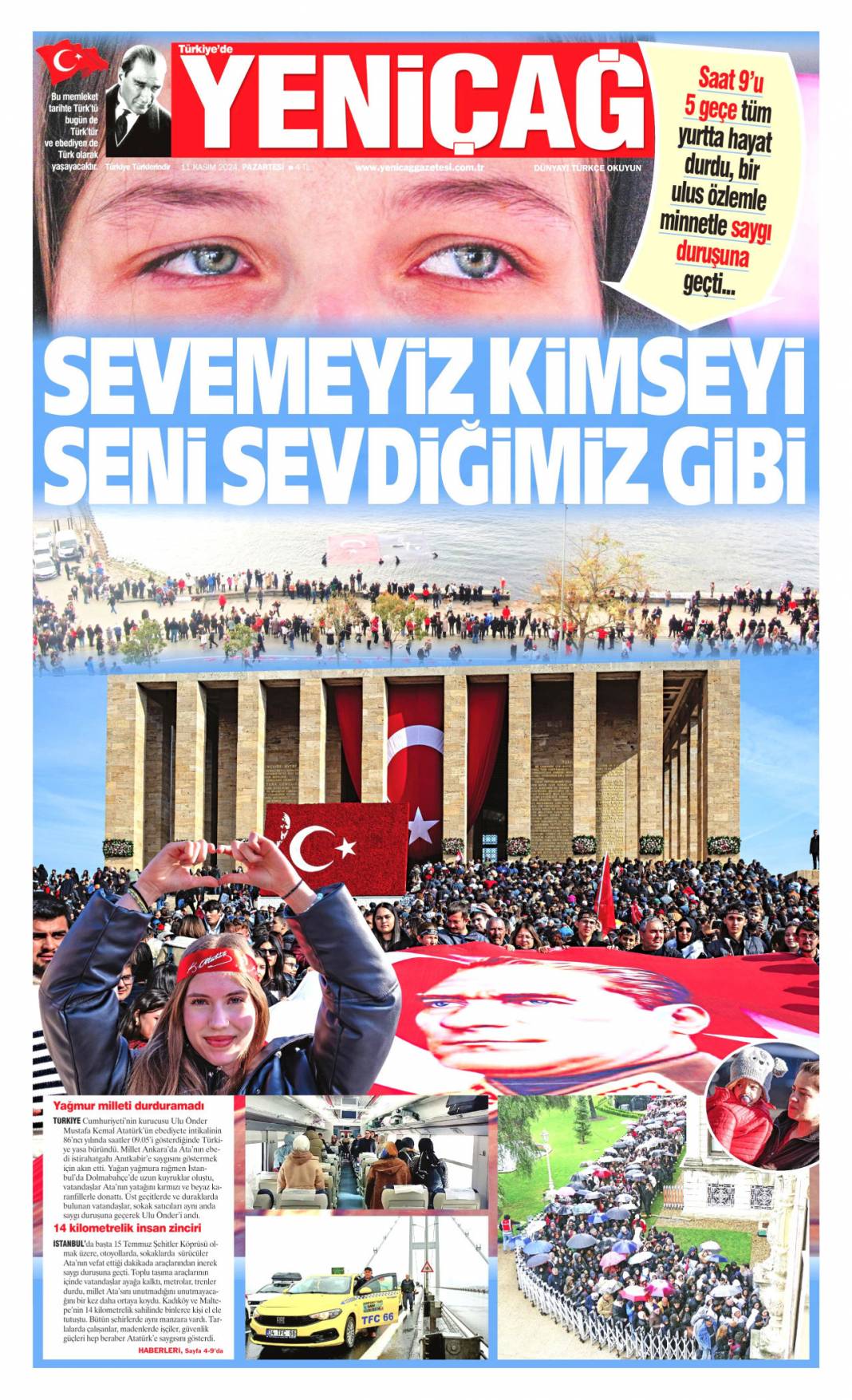 Kuşaktan kuşağa büyüyen sevgi! 11 Kasım 2024 Pazartesi gazete manşetleri 12