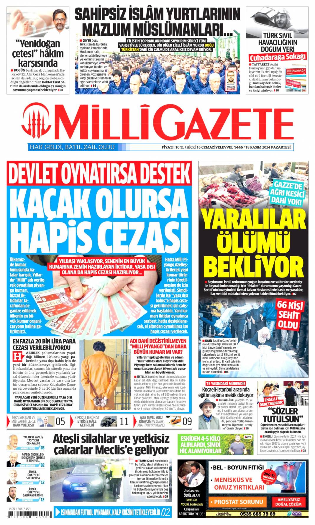 Milletin kalbini soğutun! Bebek katilleri için hesap vakti: 18 Kasım gazete manşetleri 14