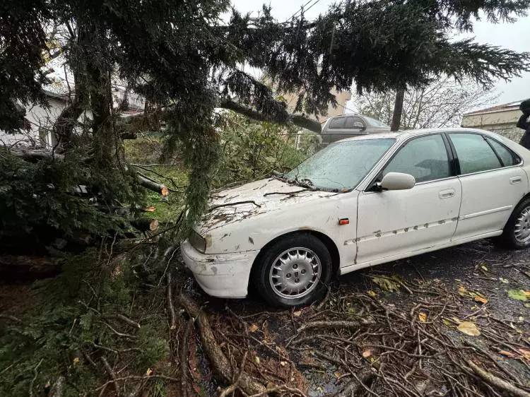 Çatılar uçtu araçlar yolda kaldı! İstanbul'da kuvvetli yağış fırtına etkili oluyor 4