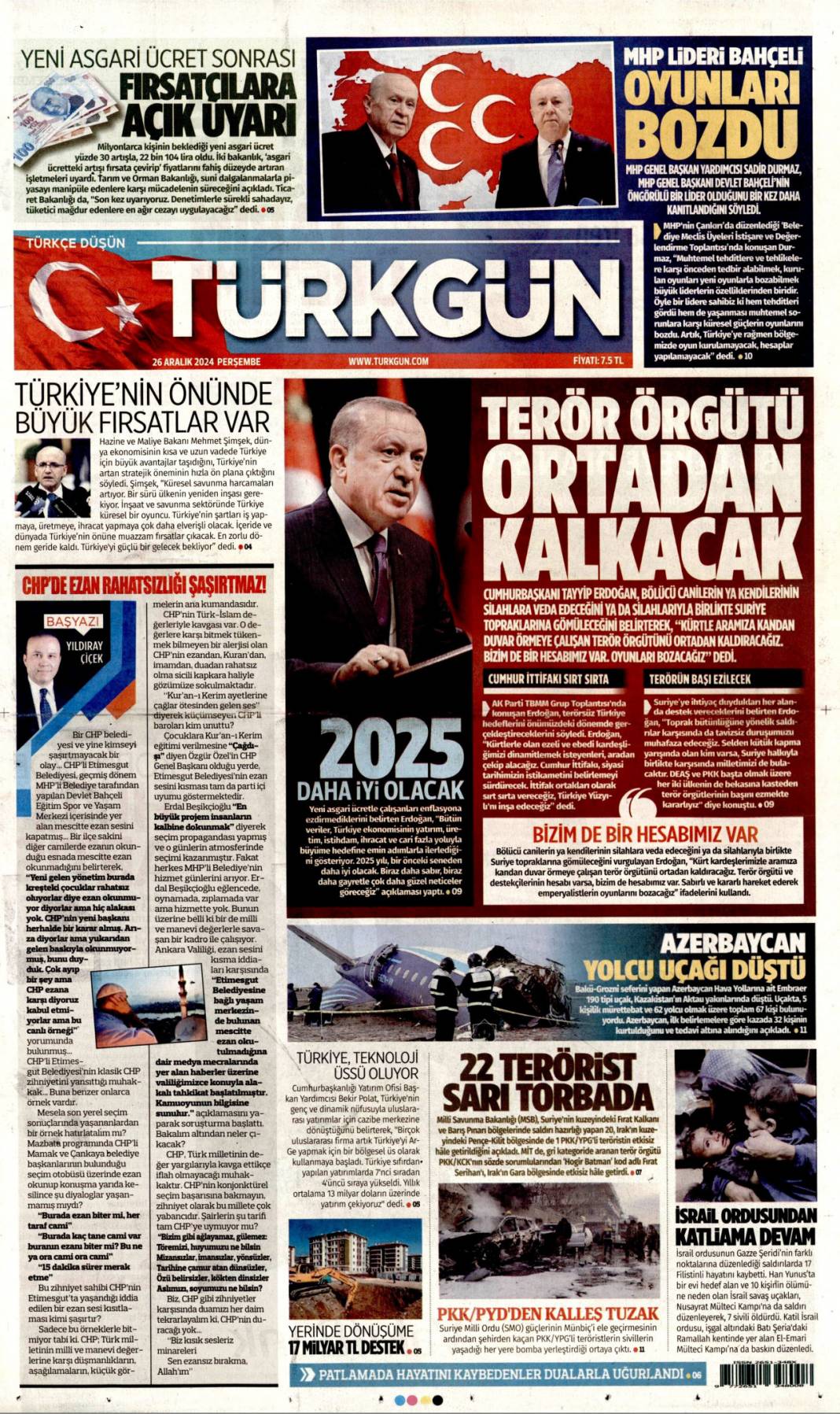 Kaçış yok tıpış tıpış ödeyeceksiniz! 26 Aralık 2024 gazete manşetleri 11