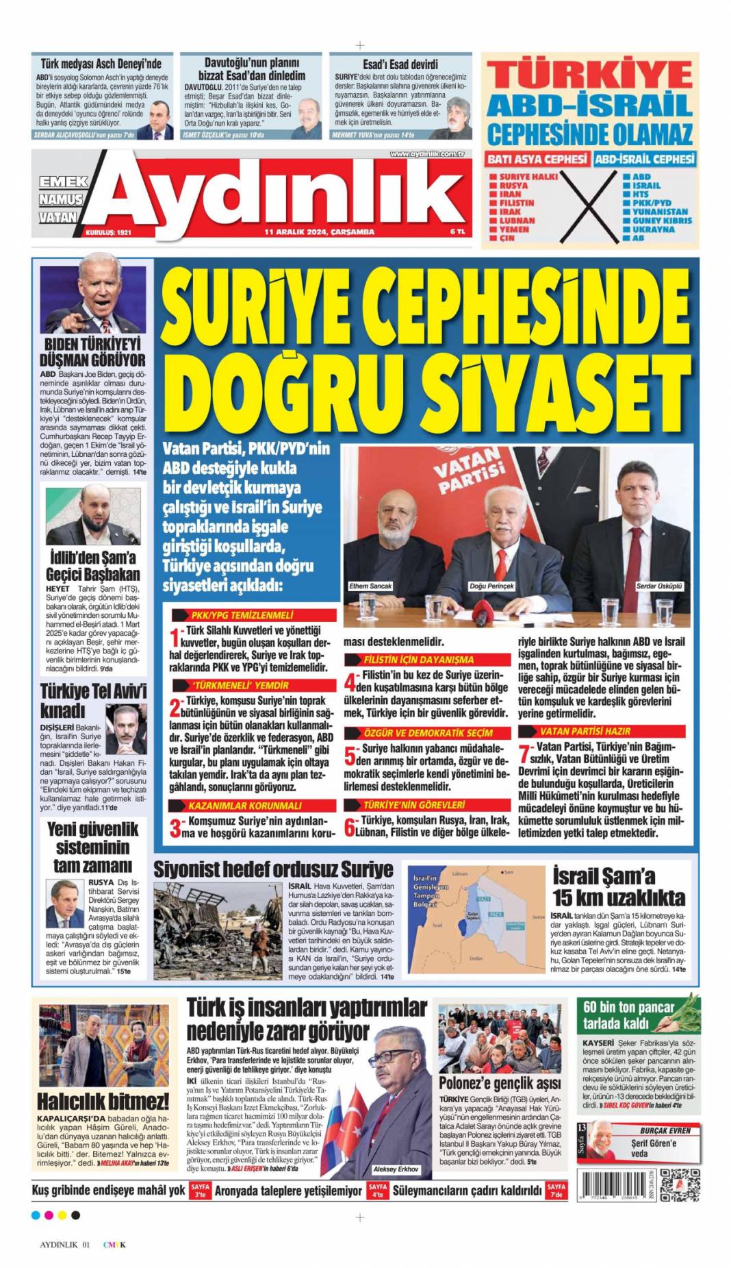 Suriye'ye saldıran karşısında bizi bulur! Bugün gazete manşetleri neler? 11 Aralık 2024 gazete manşetleri 15