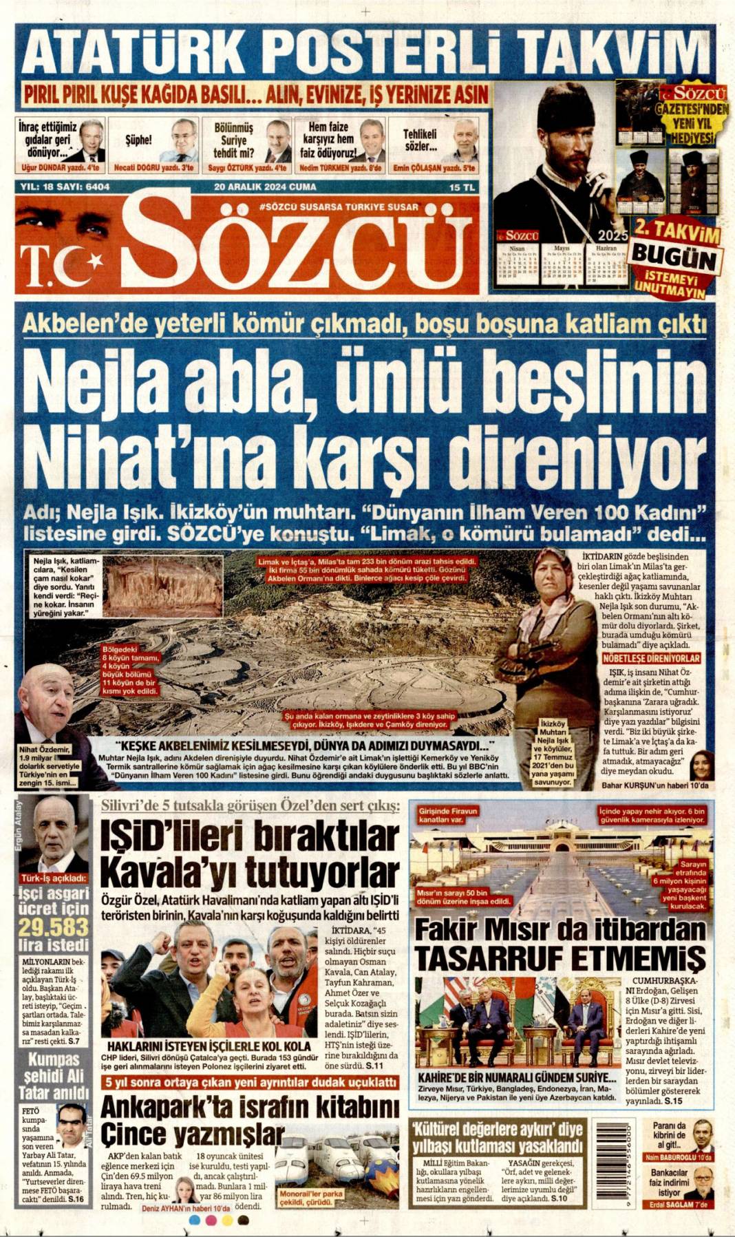 Şam Erdoğan'a hazırlanıyor! 15 Gün içinde bir sürpriz bekleniyor: 20 Aralık 2024 Cuma gazete manşetleri 4