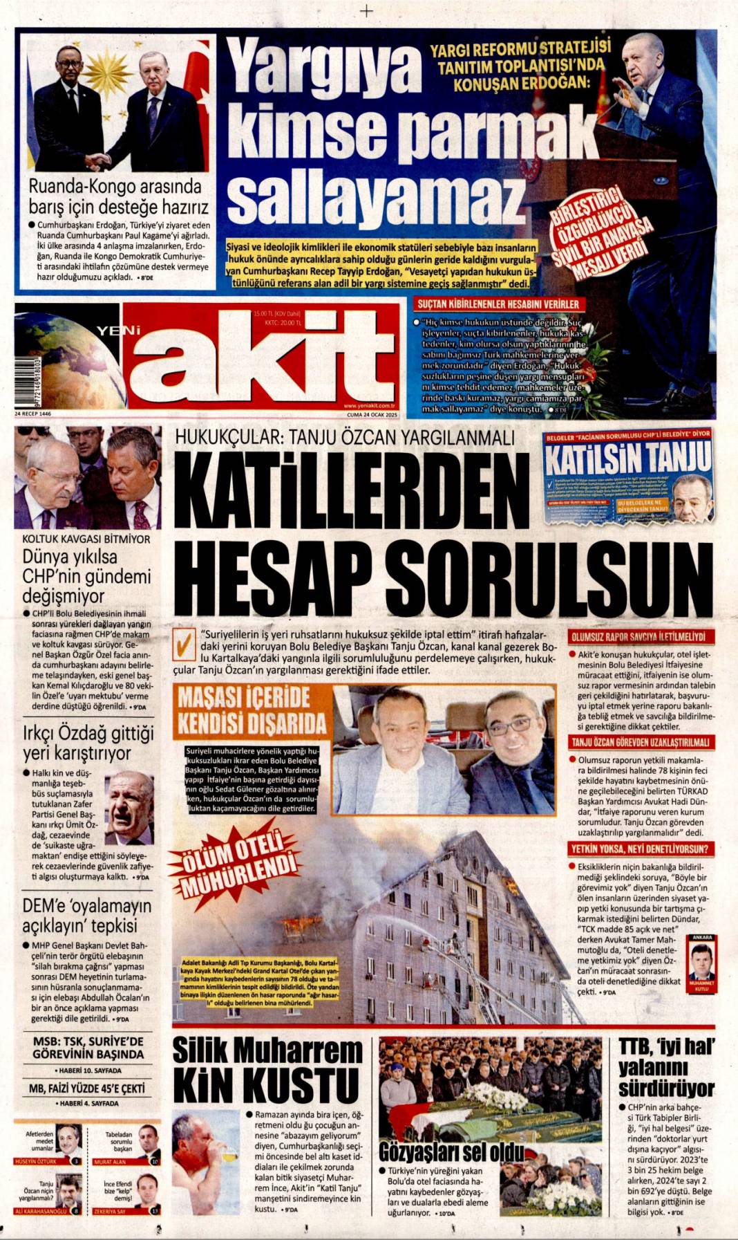 'İtfaiye aracını sattı makam aracı aldı' | 24 Ocak Cuma gazete manşetleri 10