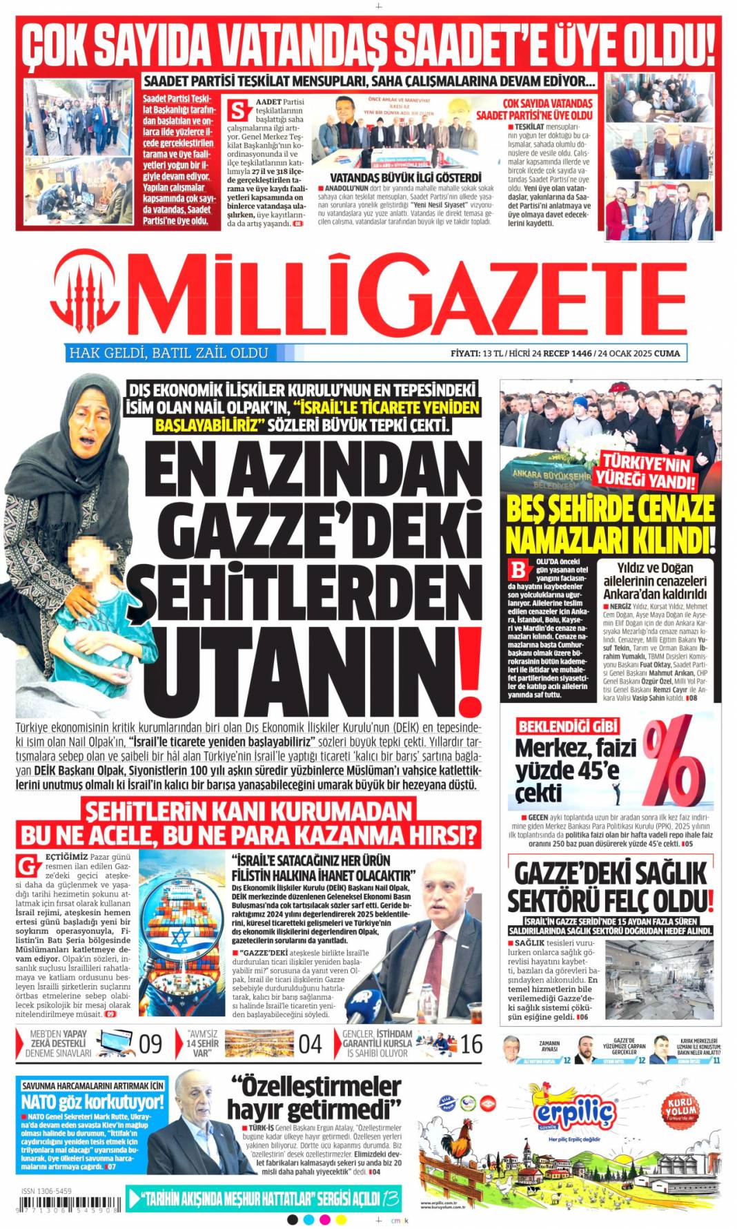 'İtfaiye aracını sattı makam aracı aldı' | 24 Ocak Cuma gazete manşetleri 14