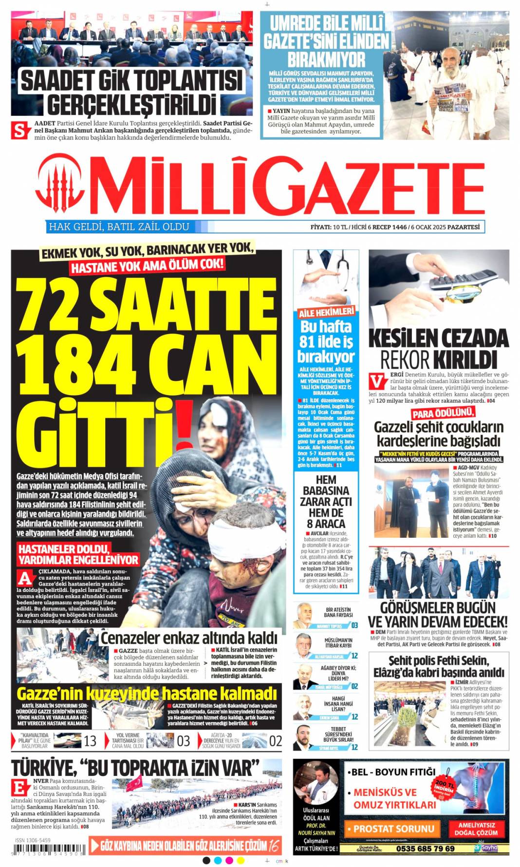 Çok kazanıp az ödeyenden 120 milyar lira topladık! 6 Ocak gazete manşetleri 13