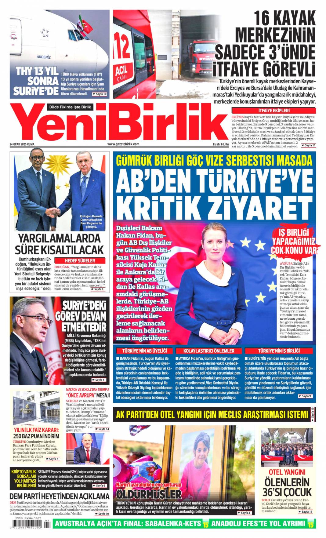 'İtfaiye aracını sattı makam aracı aldı' | 24 Ocak Cuma gazete manşetleri 16