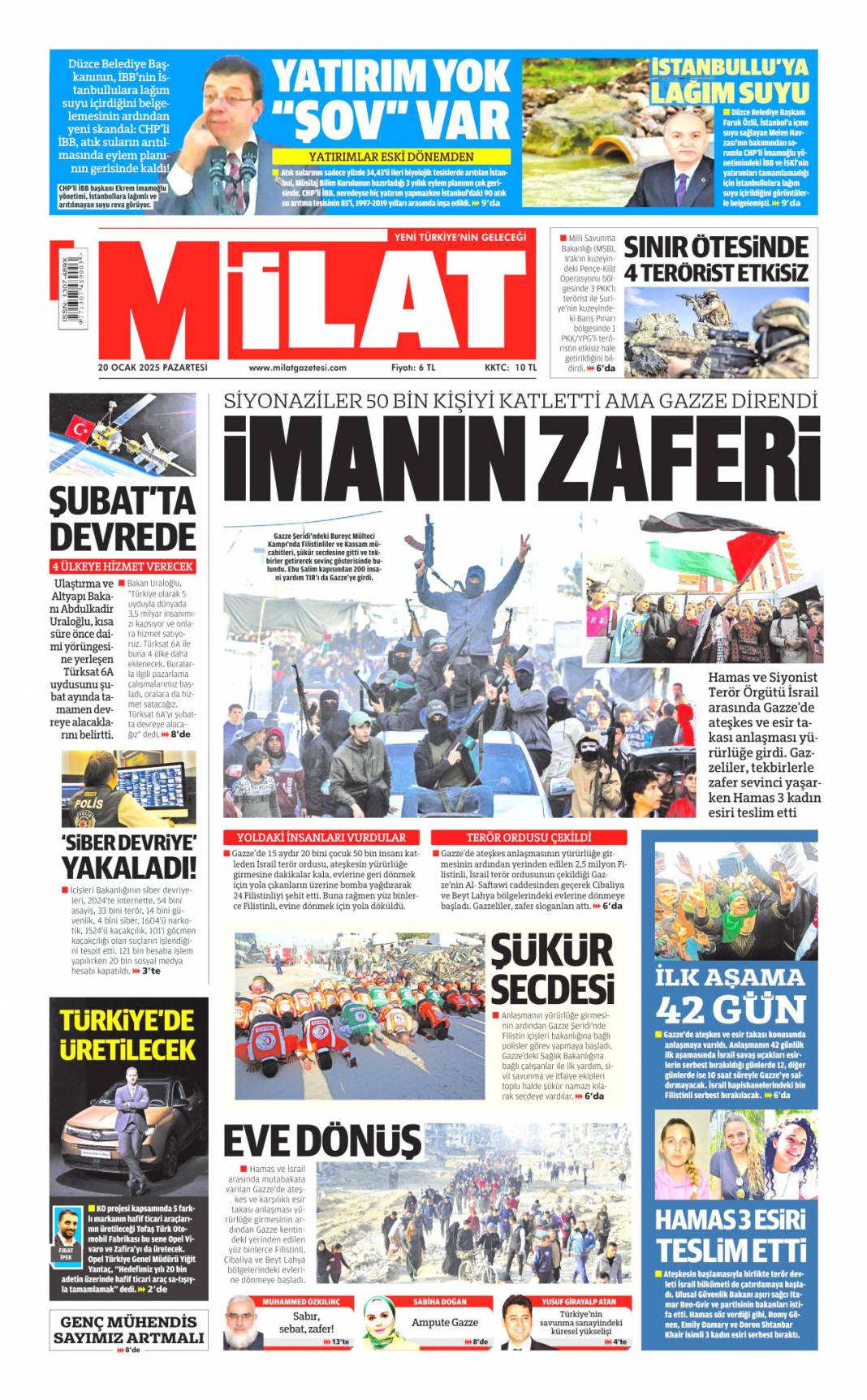 İnancın ve direncin zaferi! Silahlar sustu eve dönüyorlar: 20 Ocak gazete manşetleri 17