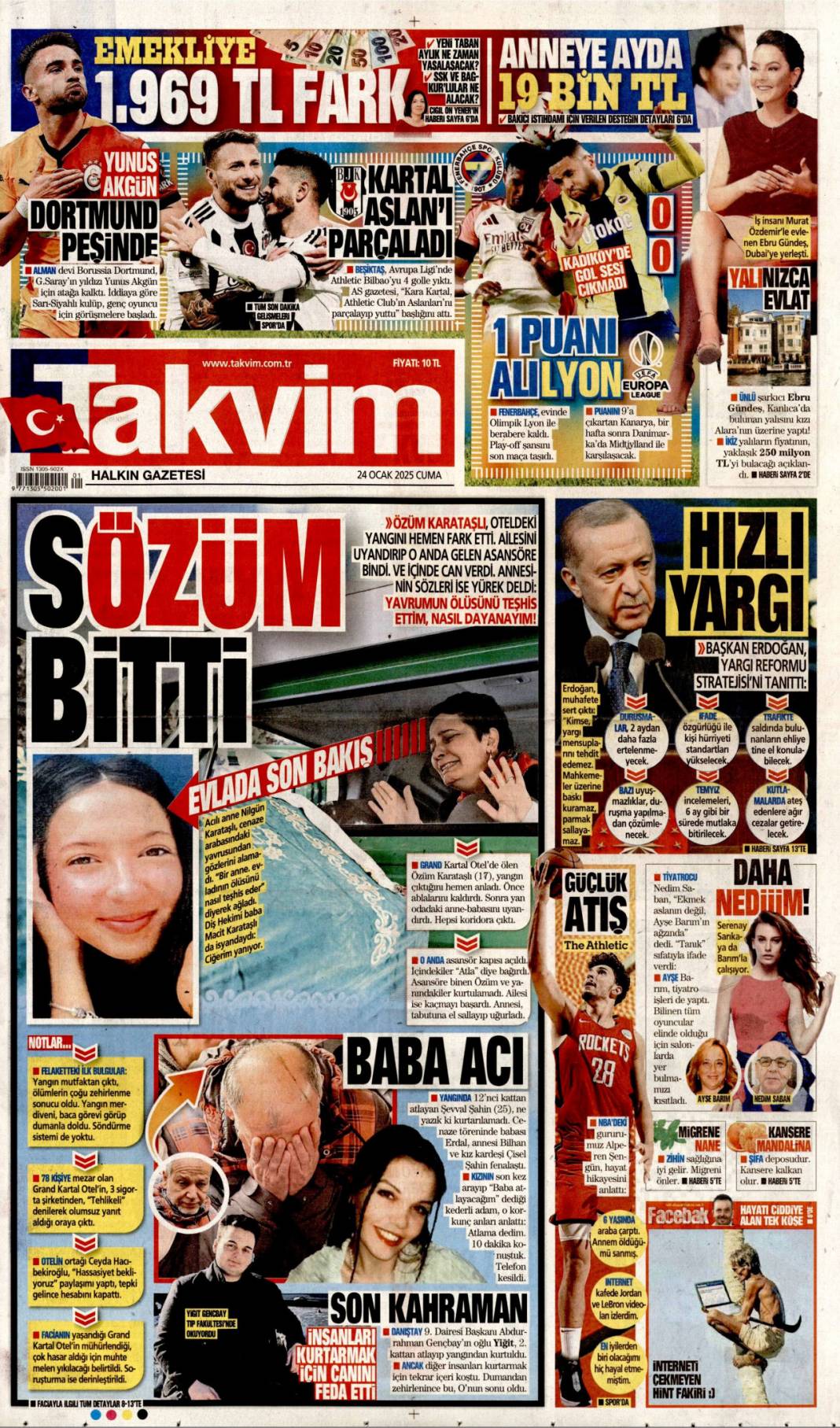 'İtfaiye aracını sattı makam aracı aldı' | 24 Ocak Cuma gazete manşetleri 18
