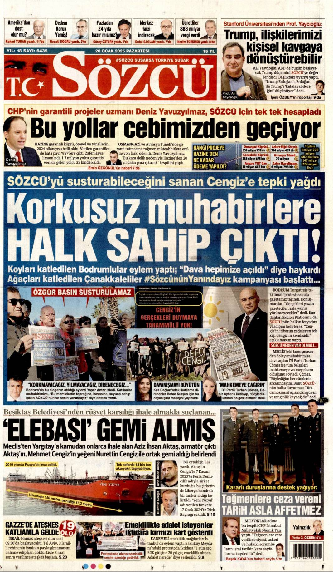 İnancın ve direncin zaferi! Silahlar sustu eve dönüyorlar: 20 Ocak gazete manşetleri 4