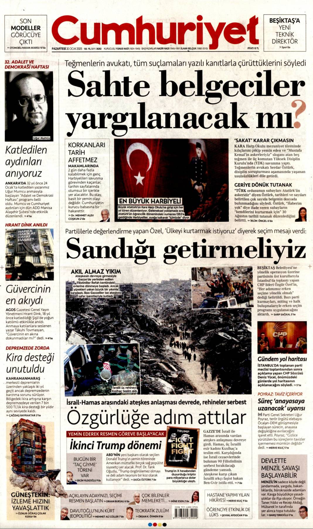 İnancın ve direncin zaferi! Silahlar sustu eve dönüyorlar: 20 Ocak gazete manşetleri 5