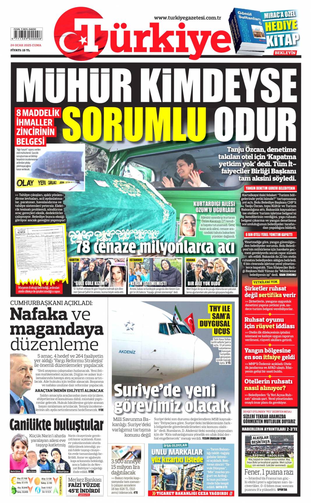 'İtfaiye aracını sattı makam aracı aldı' | 24 Ocak Cuma gazete manşetleri 5