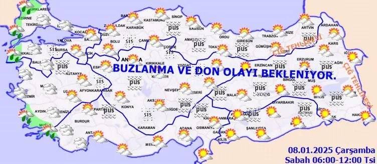 Bugün hava durumu nasıl olacak? Güneşli havaya aldanmayın, don ve buzlanmaya dikkat! 8 Ocak hava durumu 4