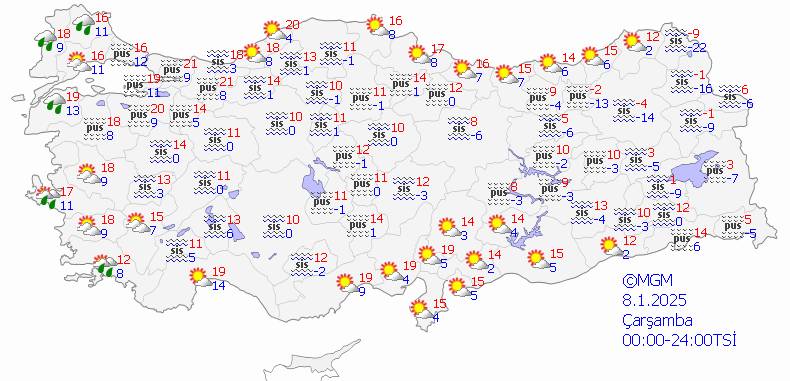 Bugün hava durumu nasıl olacak? Güneşli havaya aldanmayın, don ve buzlanmaya dikkat! 8 Ocak hava durumu 5