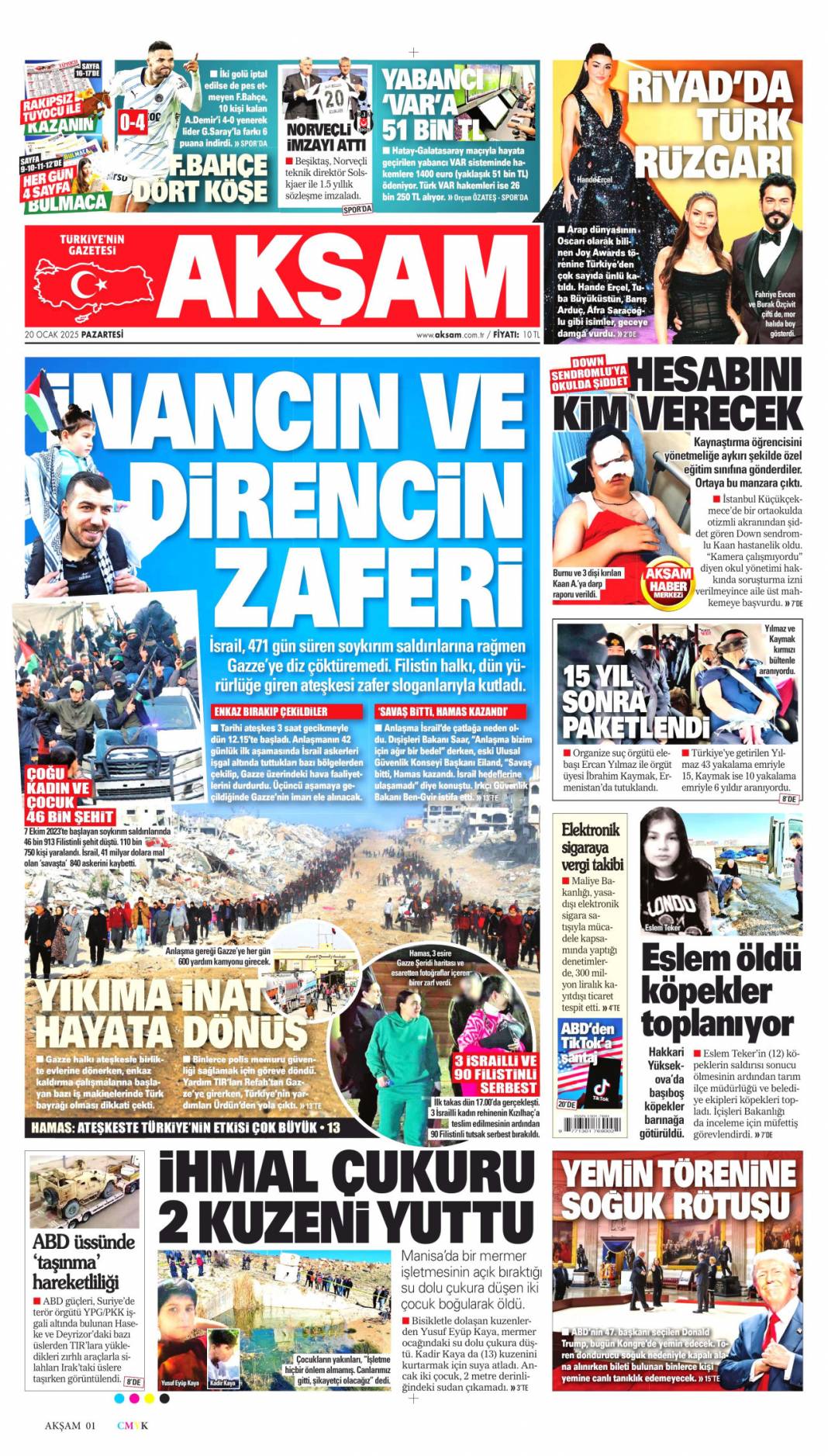 İnancın ve direncin zaferi! Silahlar sustu eve dönüyorlar: 20 Ocak gazete manşetleri 1