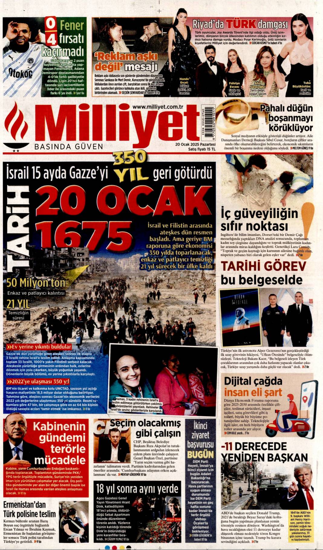 İnancın ve direncin zaferi! Silahlar sustu eve dönüyorlar: 20 Ocak gazete manşetleri 9