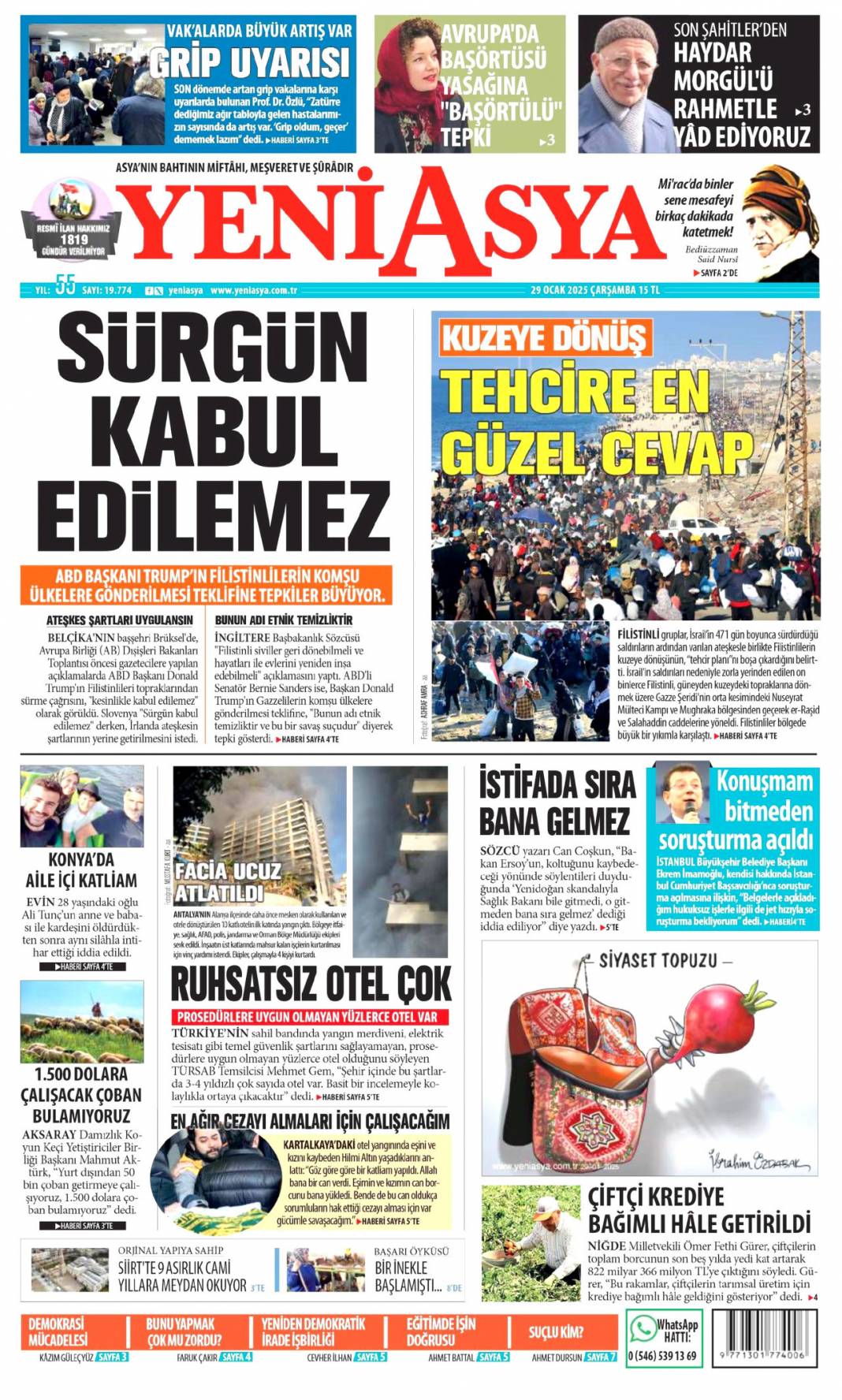 İkaz butonuna basmayan damattan, Alay eder gibi savunma: İşte, 29 Ocak gazete manşetleri... 19