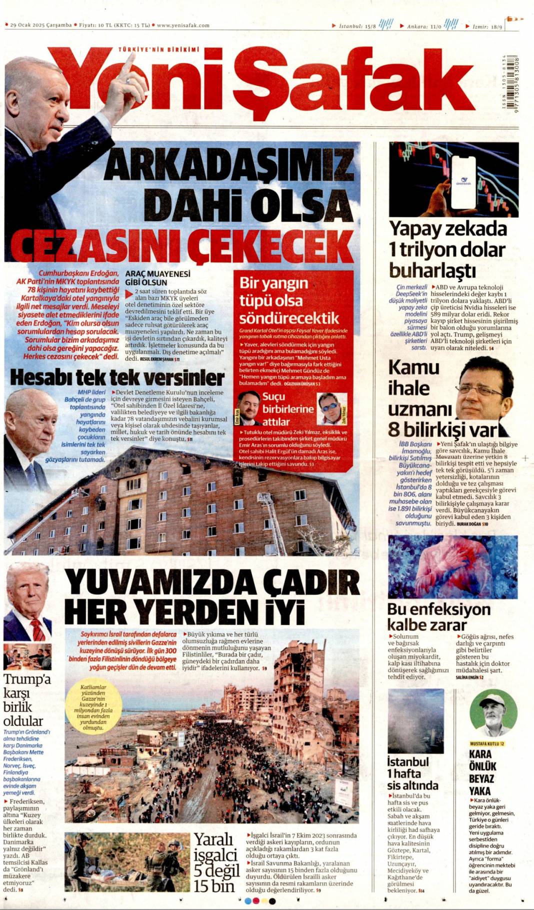 İkaz butonuna basmayan damattan, Alay eder gibi savunma: İşte, 29 Ocak gazete manşetleri... 6