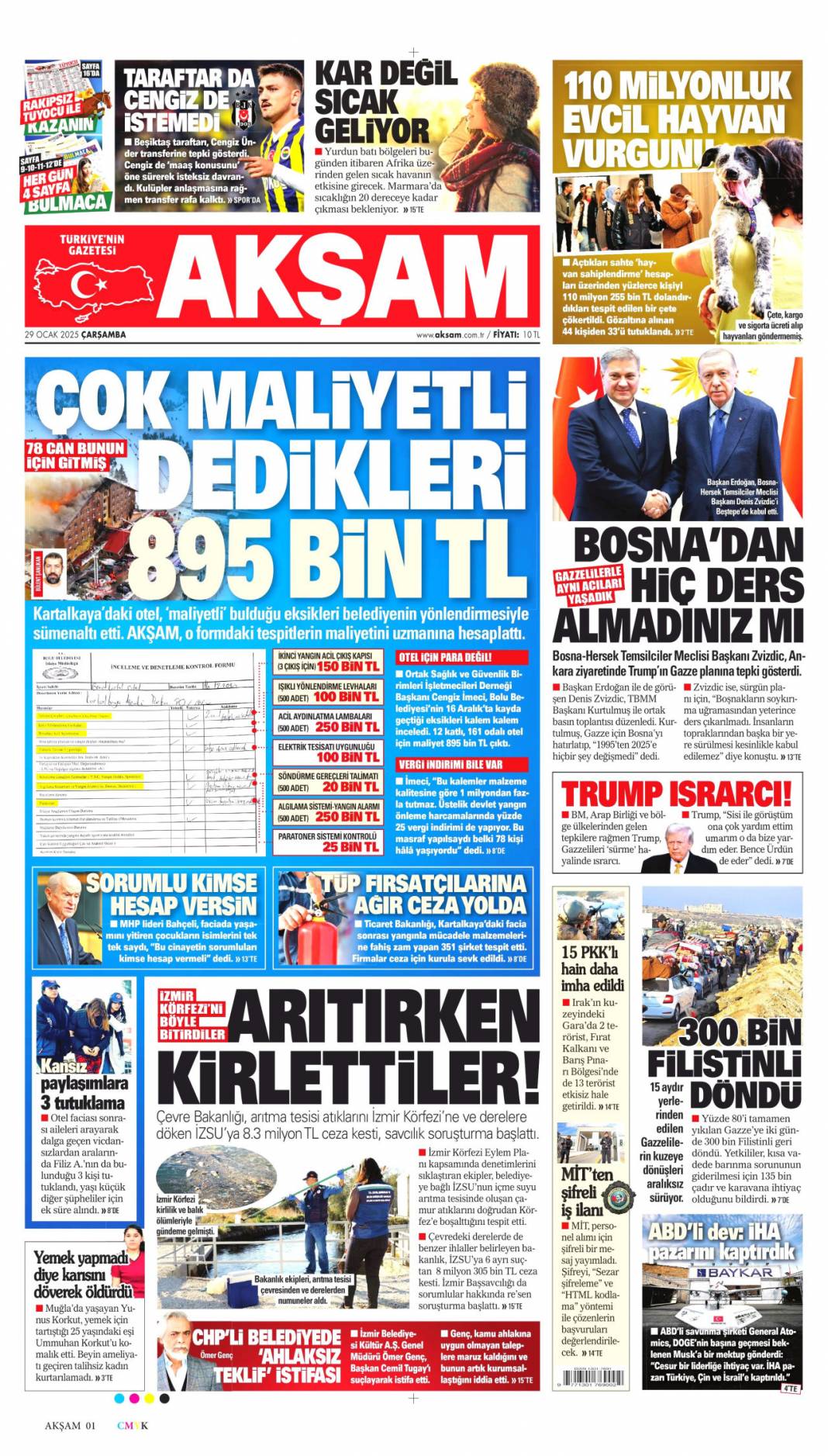 İkaz butonuna basmayan damattan, Alay eder gibi savunma: İşte, 29 Ocak gazete manşetleri... 8