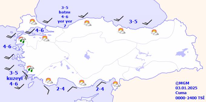 Meteoroloji il il açıkladı! Hava durumu ve sıcaklıklar ne kadar olacak? 3 Ocak 2025 hava durumu ve sıcaklıkları 10