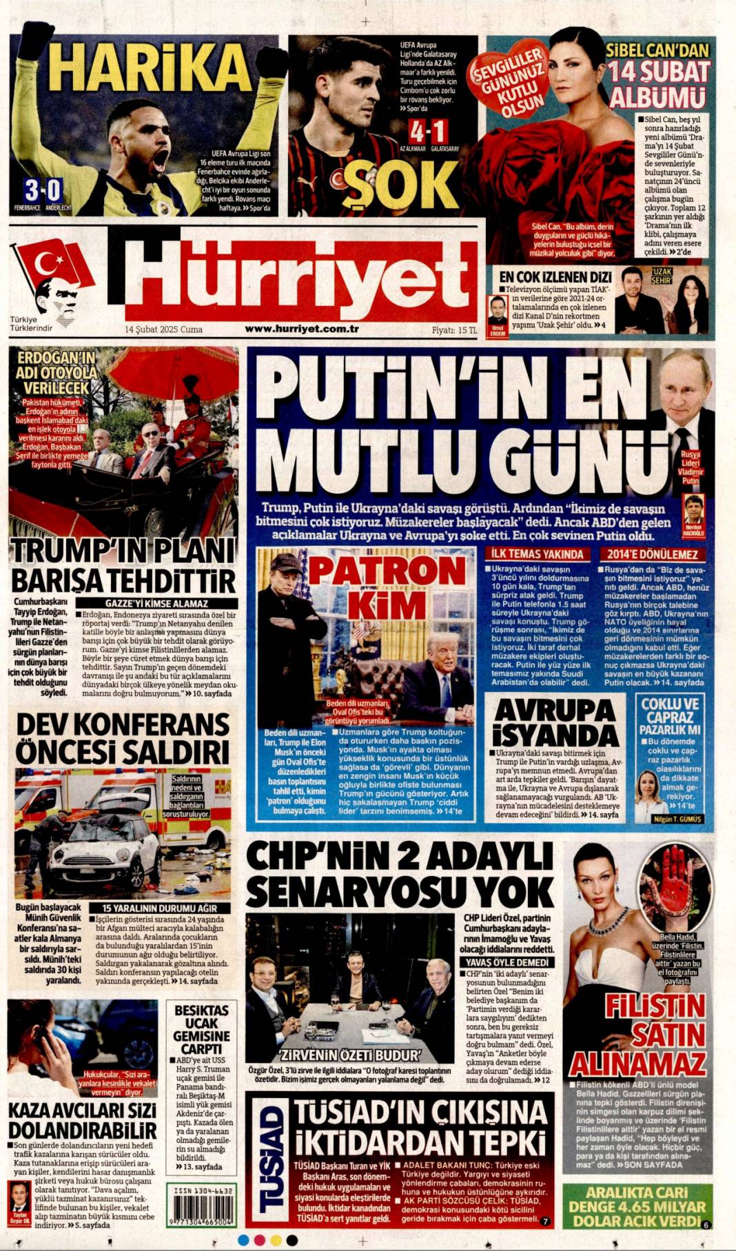 Vatan toprağıyla pazarlık olmaz! 14 Şubat gazete manşetleri 2