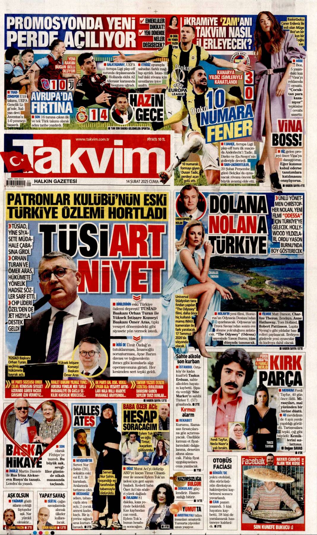 Vatan toprağıyla pazarlık olmaz! 14 Şubat gazete manşetleri 17