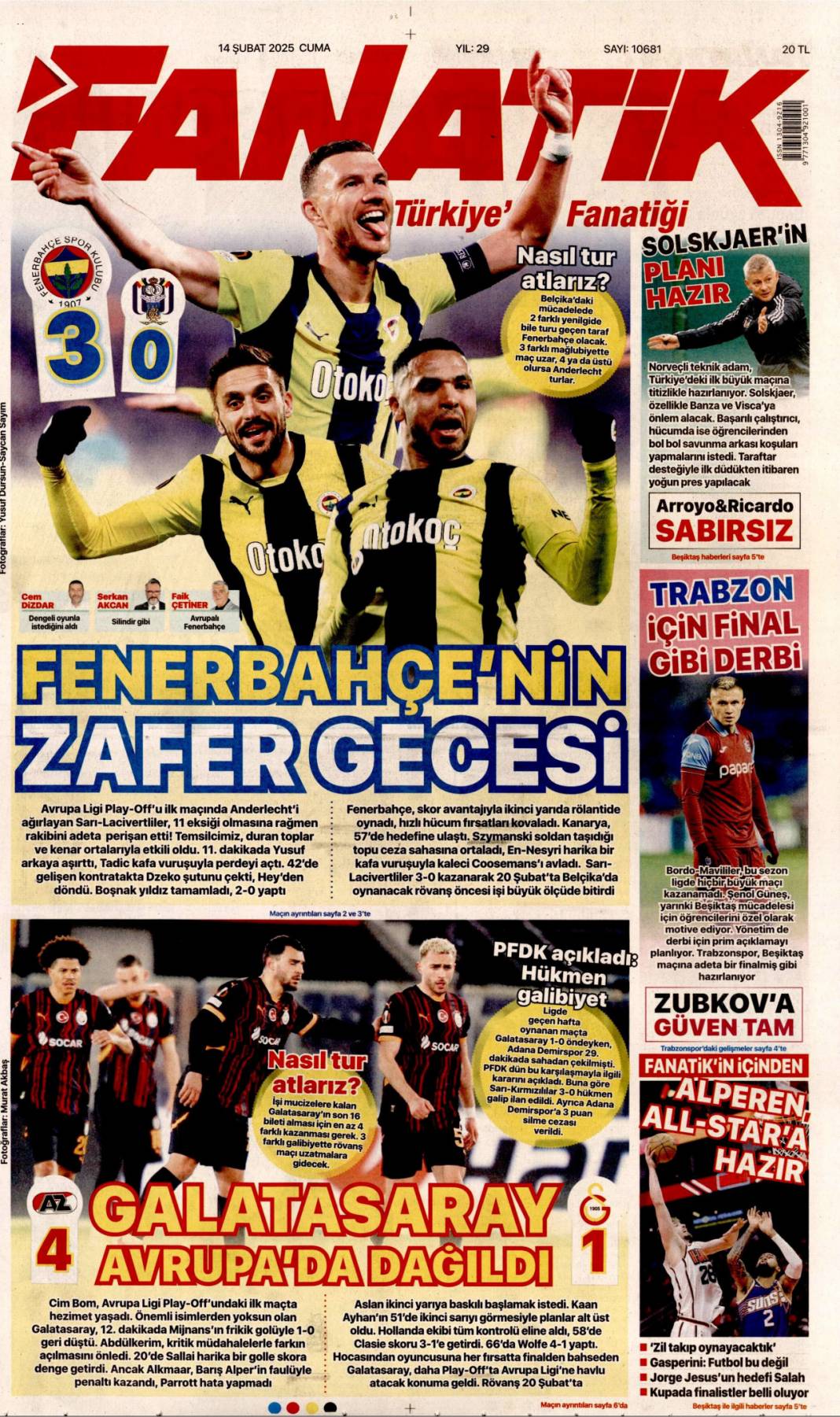 Vatan toprağıyla pazarlık olmaz! 14 Şubat gazete manşetleri 18