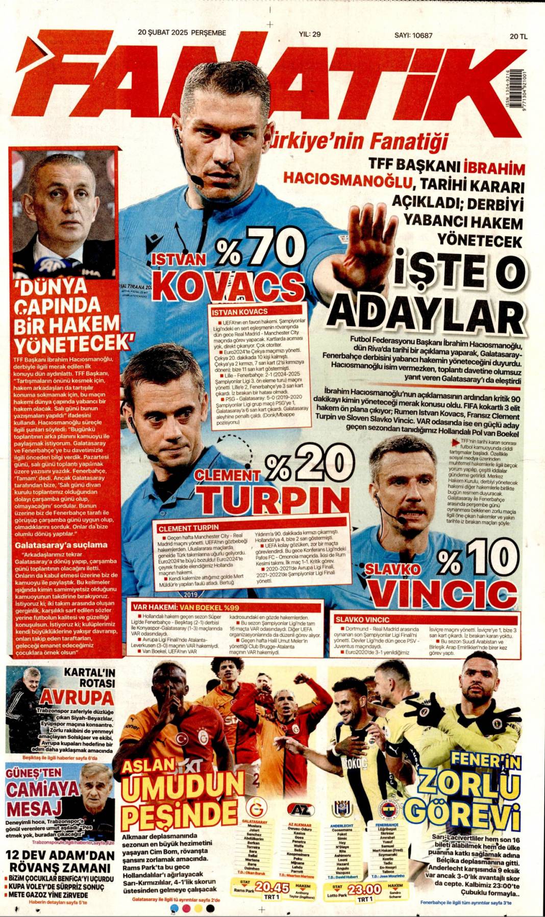 Yeni Türkiye'de haddini bileceksin! Başkan Erdoğan'dan TÜSİAD'a sert sözler: 20 Şubat gazete manşetleri 18