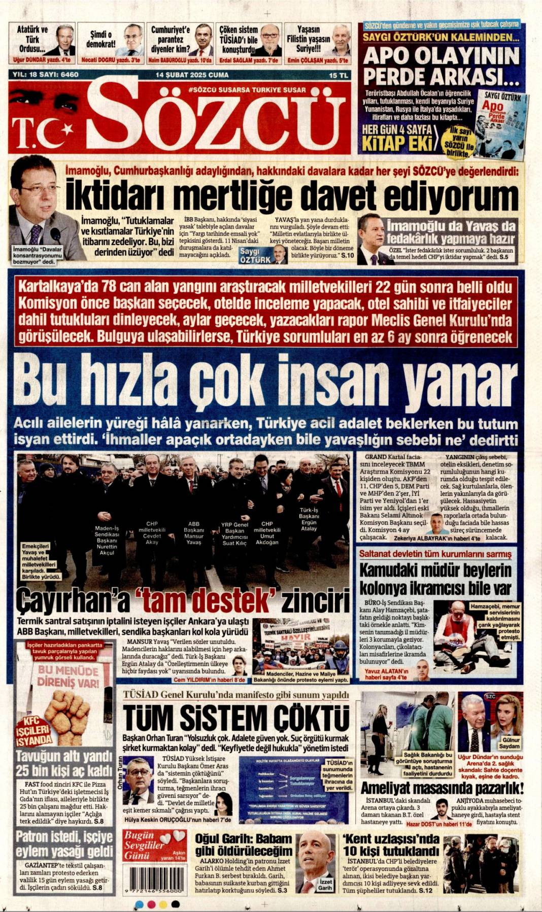 Vatan toprağıyla pazarlık olmaz! 14 Şubat gazete manşetleri 3