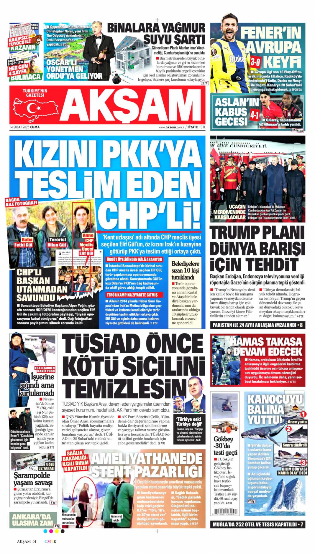 Vatan toprağıyla pazarlık olmaz! 14 Şubat gazete manşetleri 8