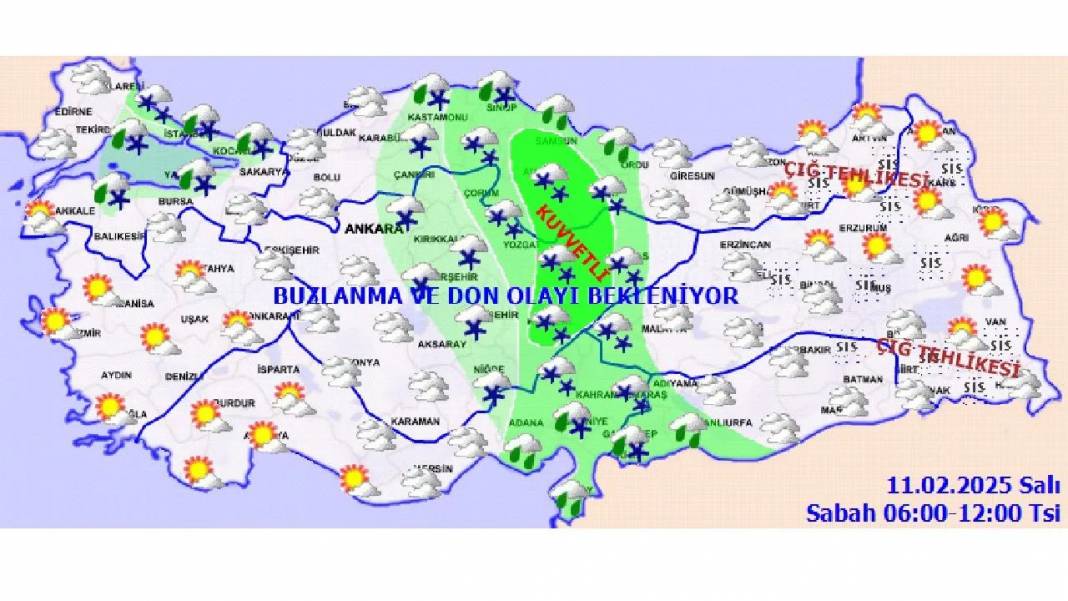 Meteoroloji ve AKOM'dan soğuk hava ve kar yağışı uyarısı! 12 Şubat Çarşamba Hava durumu ve sıcaklıkları 3