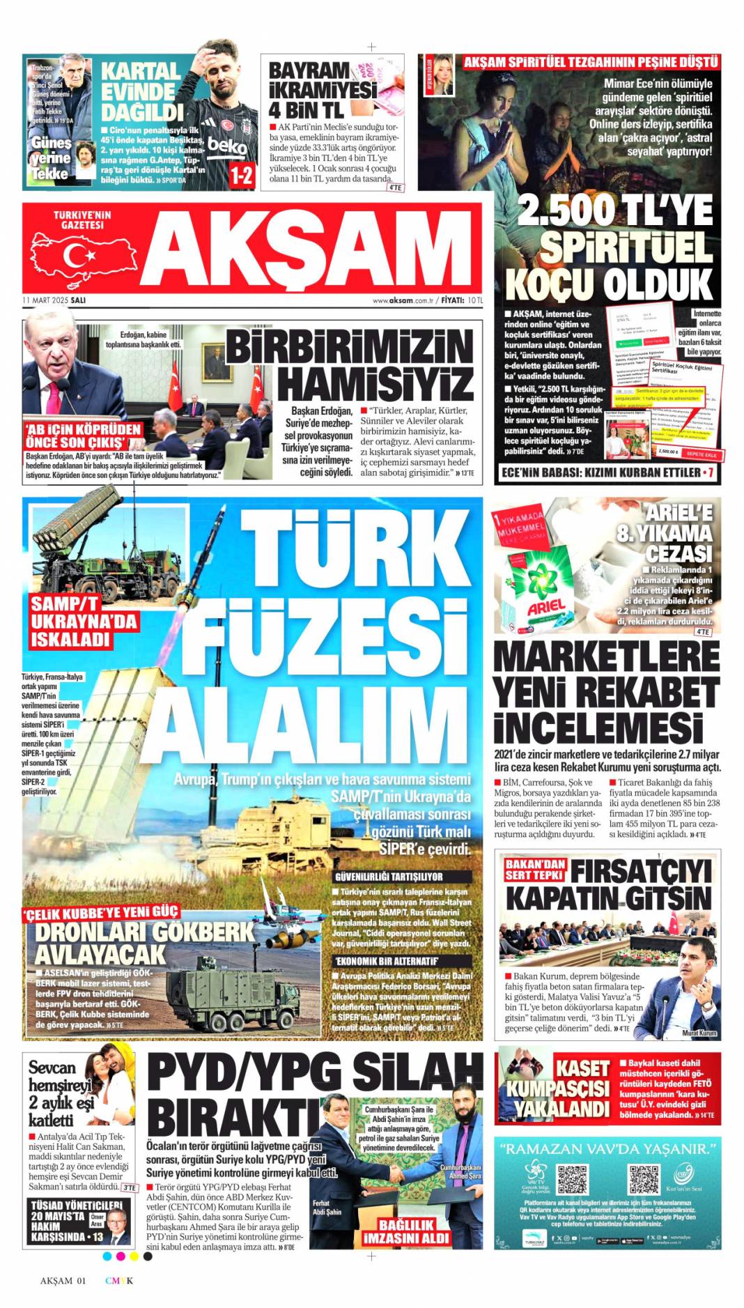 Türk Füzesini Alalım! 11 Mart Gazete Manşetleri 1