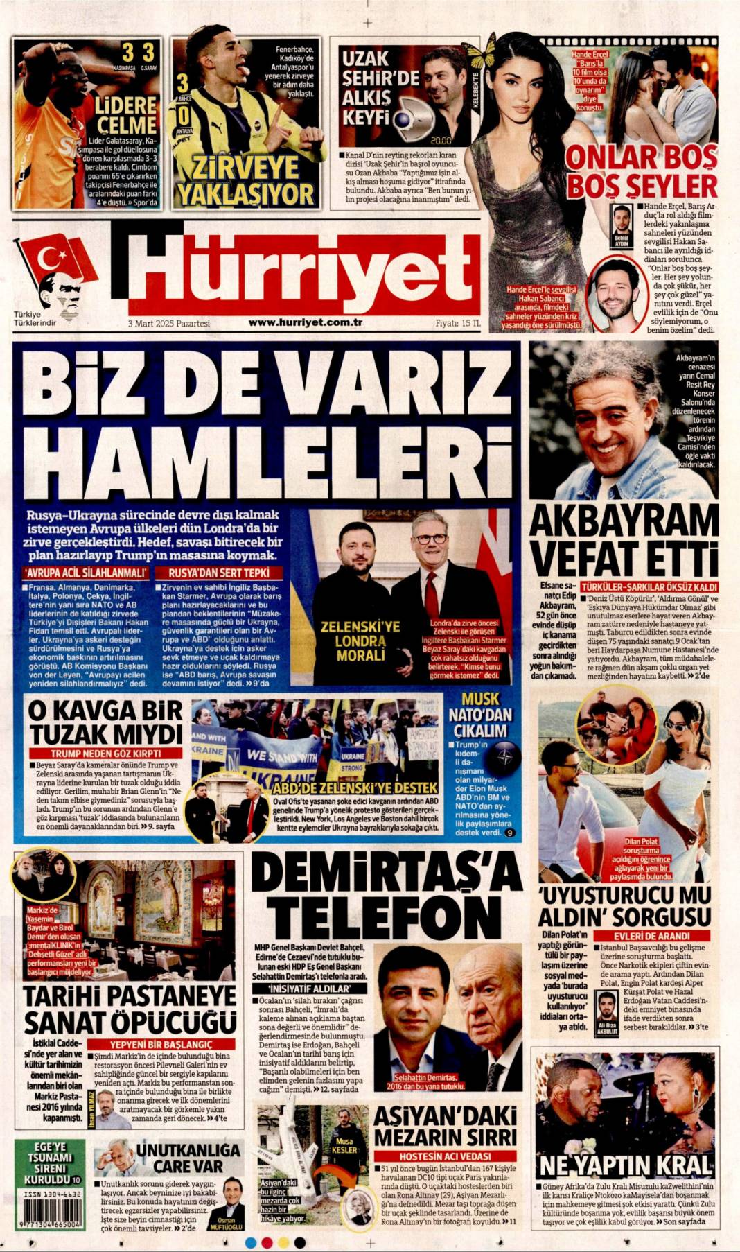 Bu son fırsat, hataya yer yok! 3 Mart 2025 gazete manşetleri 2