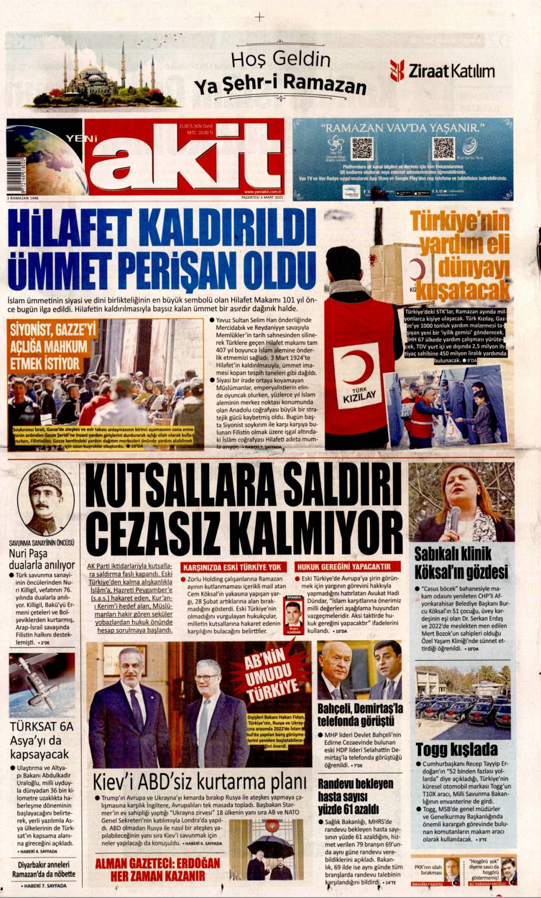 Bu son fırsat, hataya yer yok! 3 Mart 2025 gazete manşetleri 9