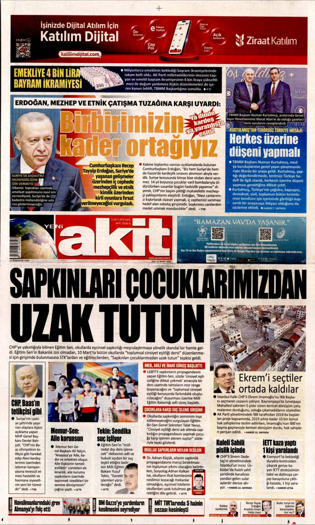 Türk Füzesini Alalım! 11 Mart Gazete Manşetleri 10