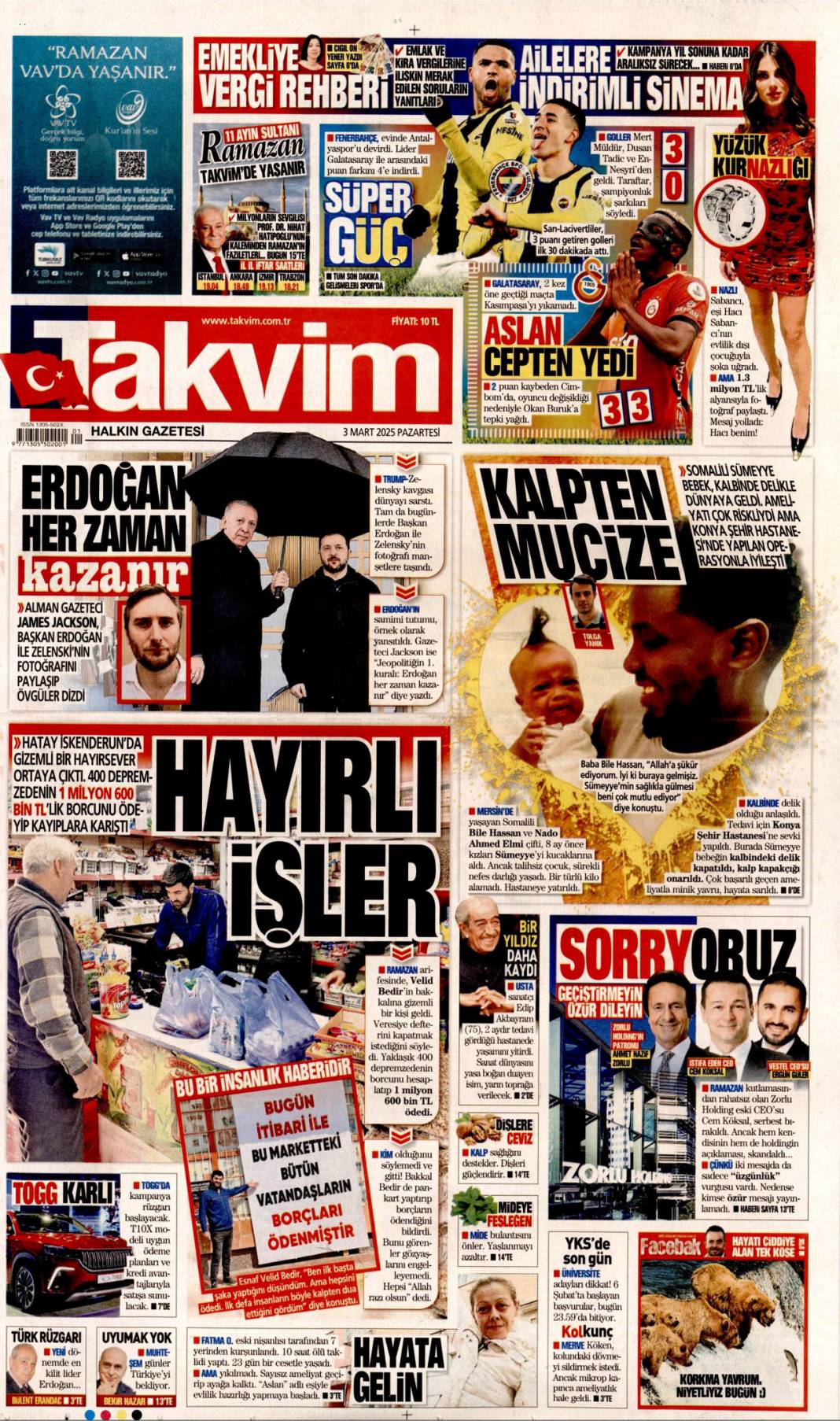 Bu son fırsat, hataya yer yok! 3 Mart 2025 gazete manşetleri 16