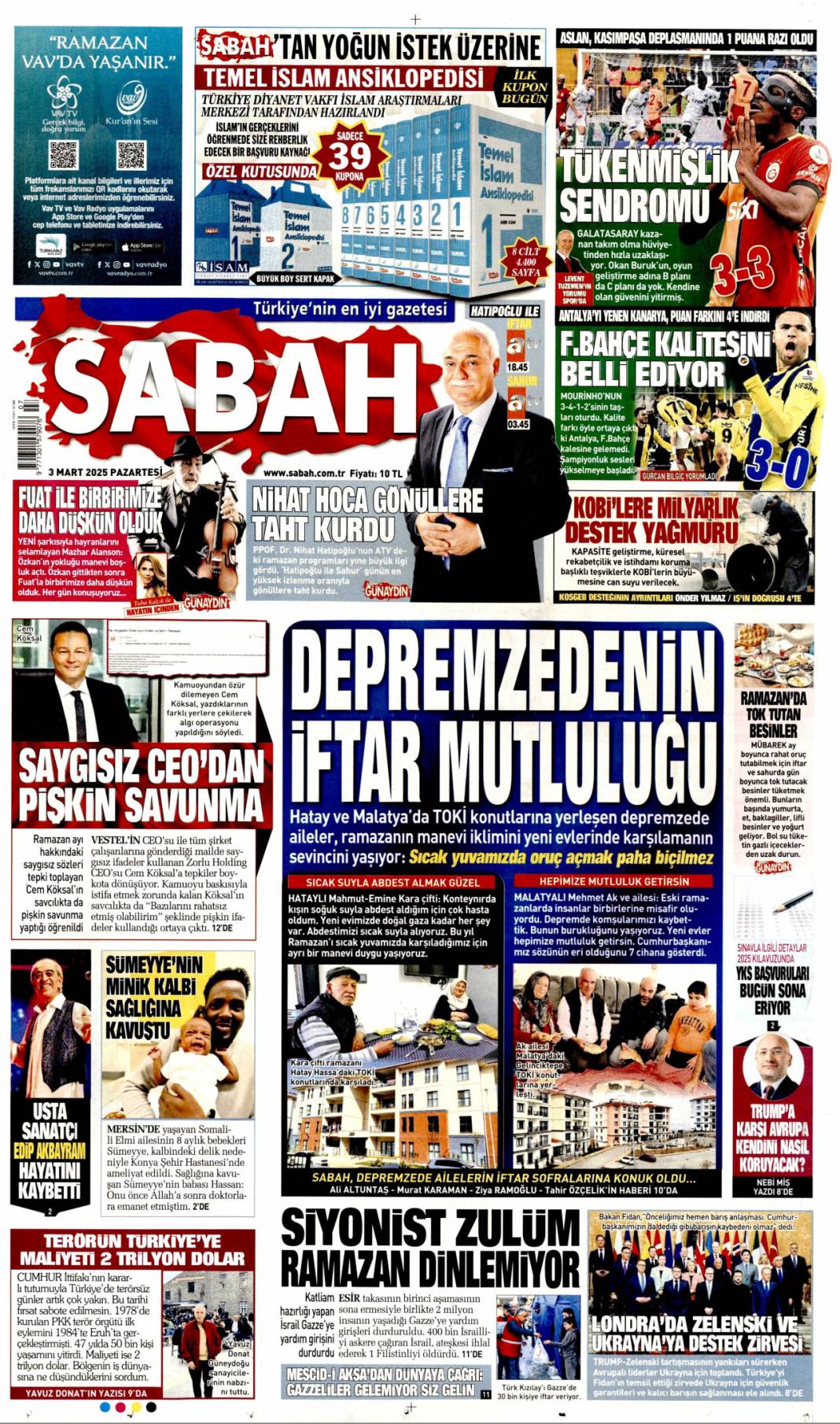 Bu son fırsat, hataya yer yok! 3 Mart 2025 gazete manşetleri 3