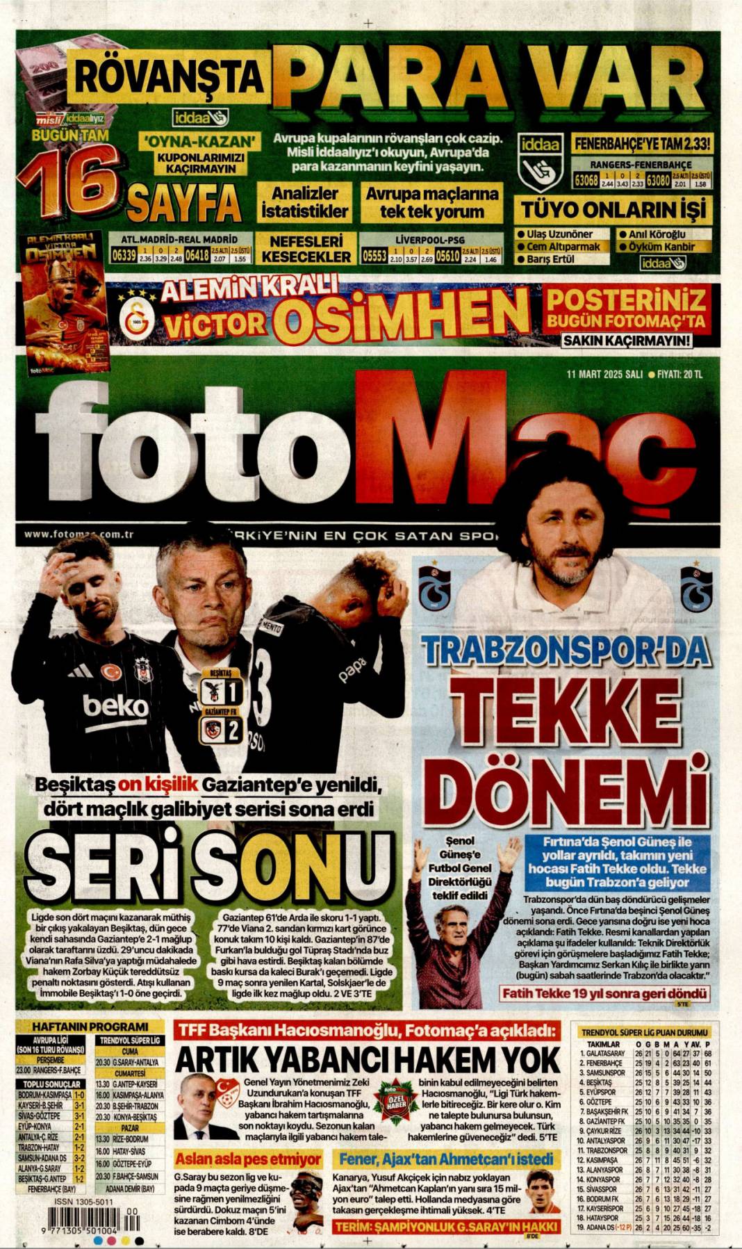 Türk Füzesini Alalım! 11 Mart Gazete Manşetleri 18