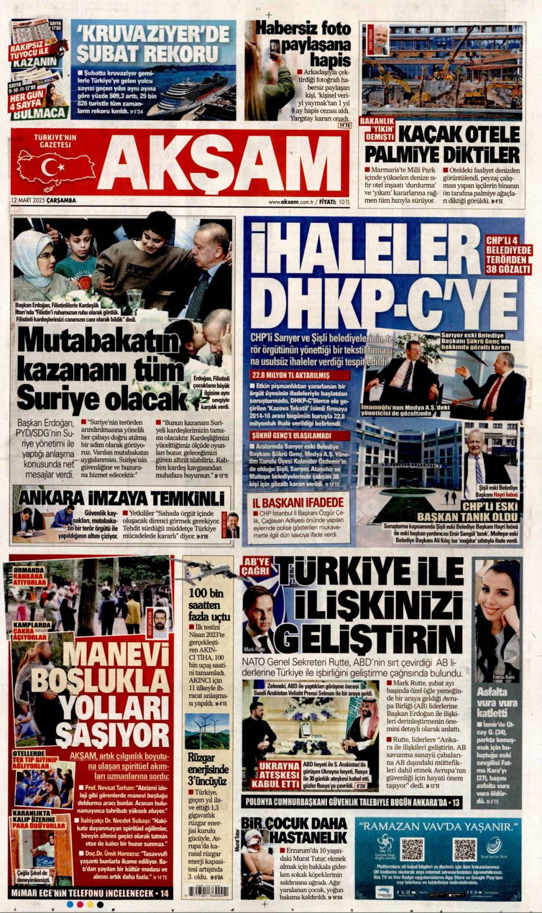 İhaleler DHKP-C'ye! 12 Mart 2025 Gazete manşetleri... 1