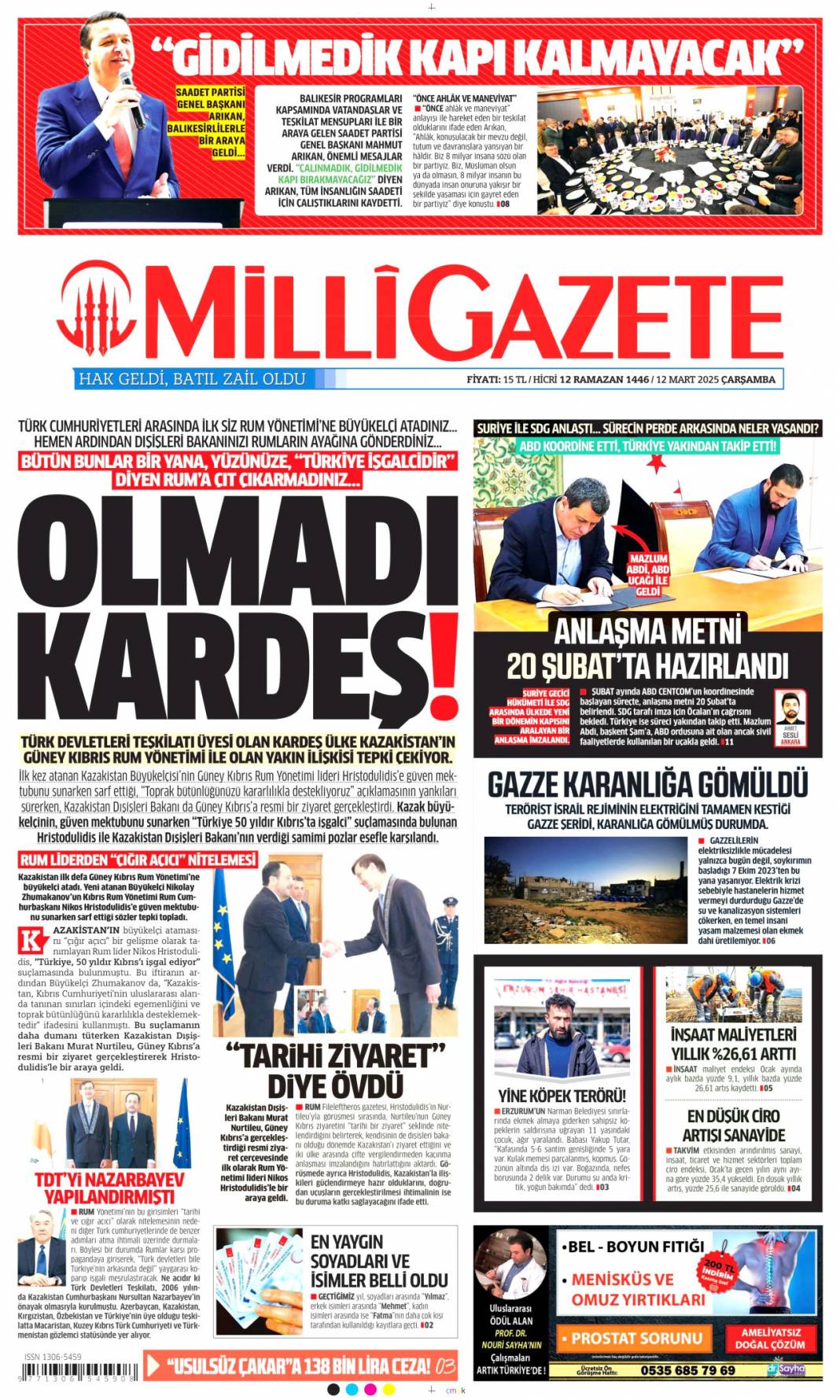 İhaleler DHKP-C'ye! 12 Mart 2025 Gazete manşetleri... 10
